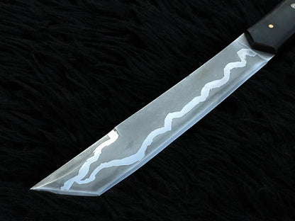 Handmade Premium Samurai Tanto with Leather Sheath - Vortex Blades