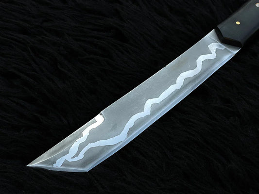 Handmade Premium Samurai Tanto with Leather Sheath - Vortex Blades
