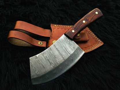 Custom Handmade Damascus Steel Chef Cleaver - Vortex Blades