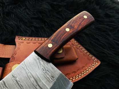 Custom Handmade Damascus Steel Chef Cleaver - Vortex Blades