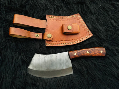 Custom Handmade Damascus Steel Chef Cleaver - Vortex Blades