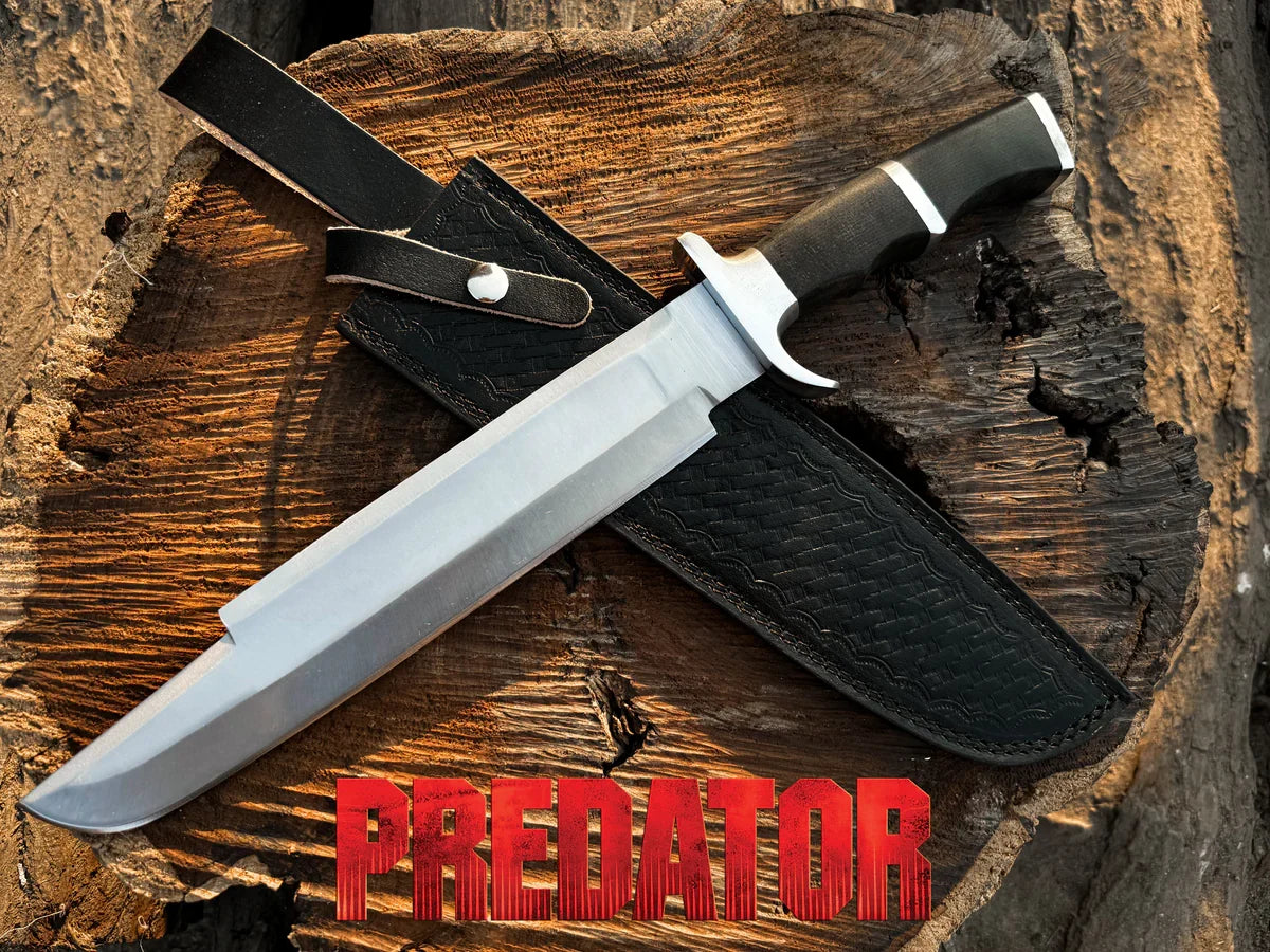 Predator Bowie Knife: Handmade Stainless Steel Replica Machete – Inspired by Predator & Rambo - Vortex Blades