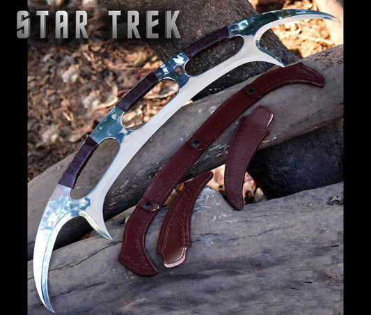 Bat'leth Klingon Star Trek Prop with Leather Sheath