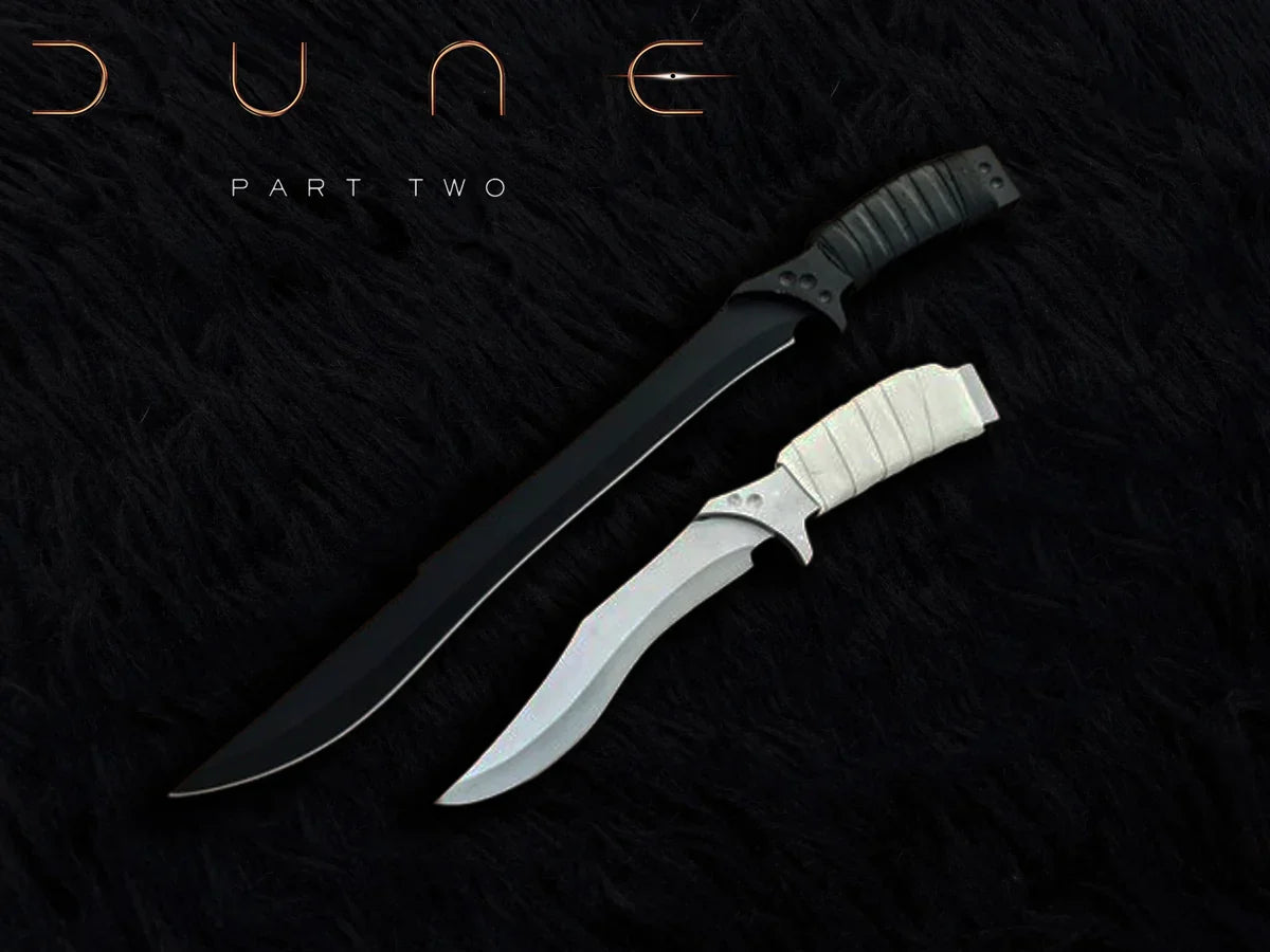 DUNE Part 2 Feyd Rautha Movie Replica Knives with Leather Sheath - Vortex Blades