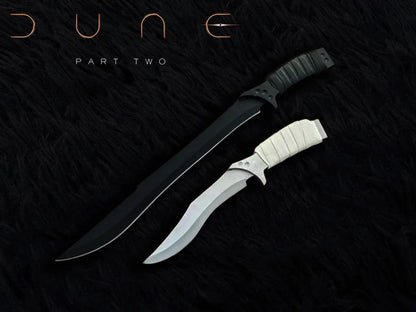 DUNE Part 2 Feyd Rautha Movie Replica Knives with Leather Sheath - Vortex Blades